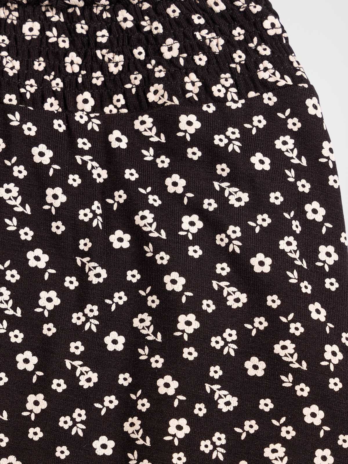 Jupe noire fleurie fille (10-16A)