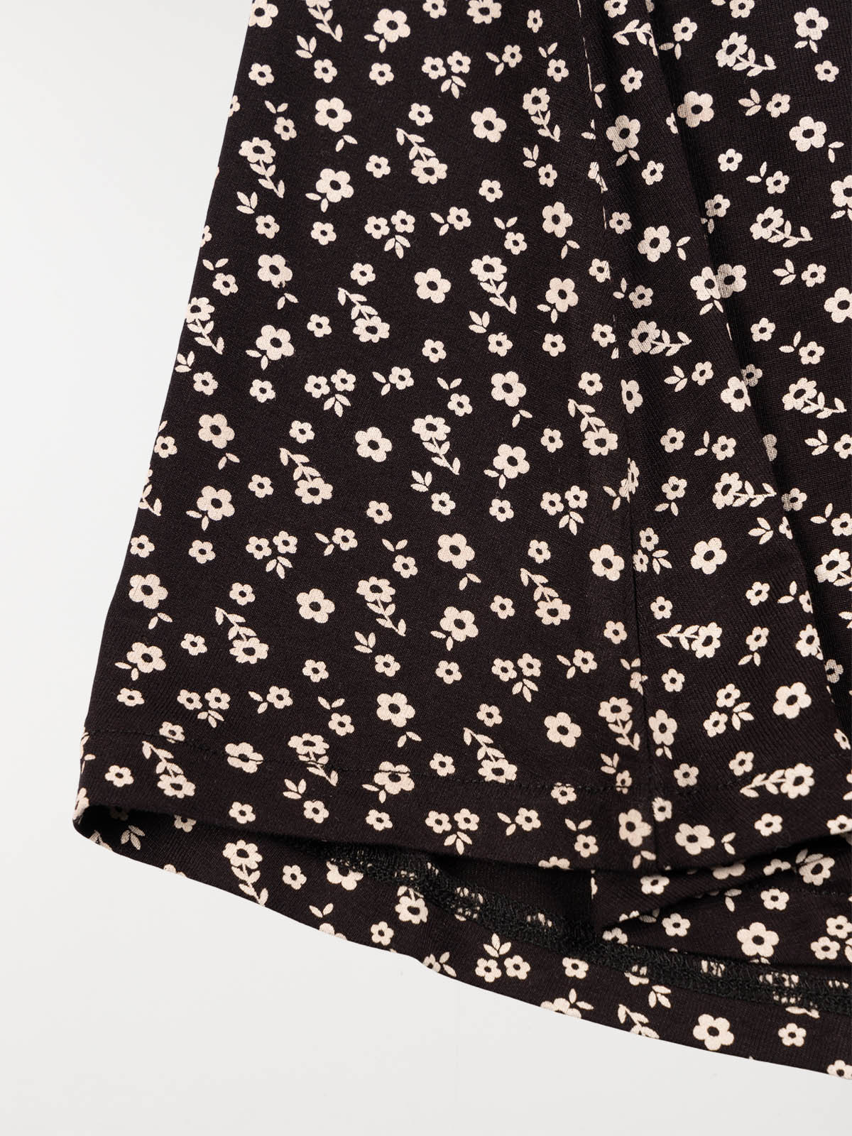 Jupe noire fleurie fille (10-16A)