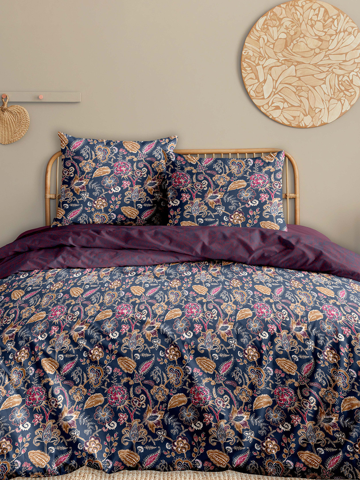 Parure 2 personnes florale 240x220 cm