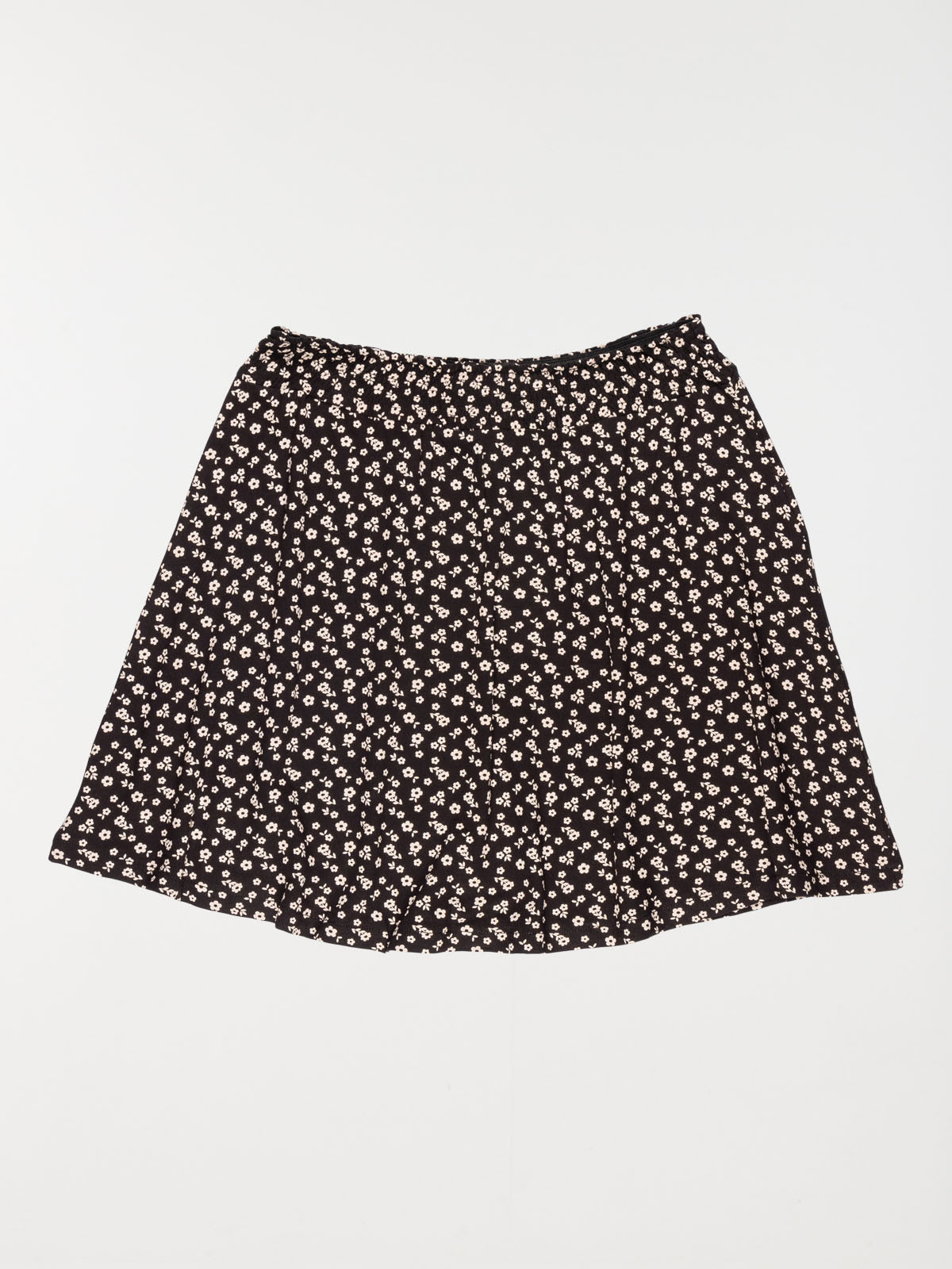 Jupe noire fleurie fille (10-16A)