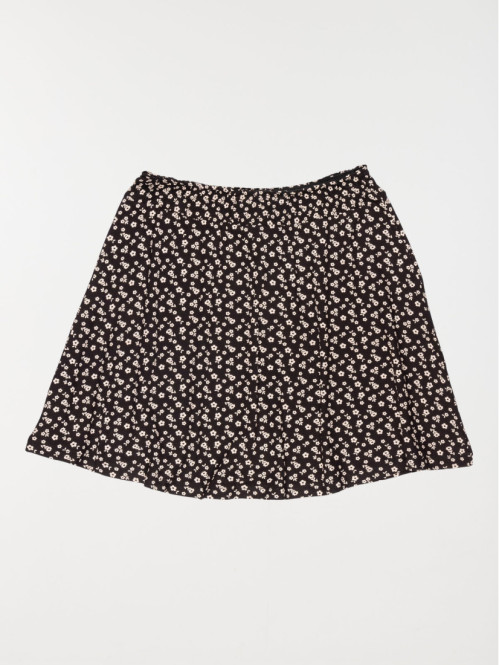 Jupe noire fleurie fille (10-16A)