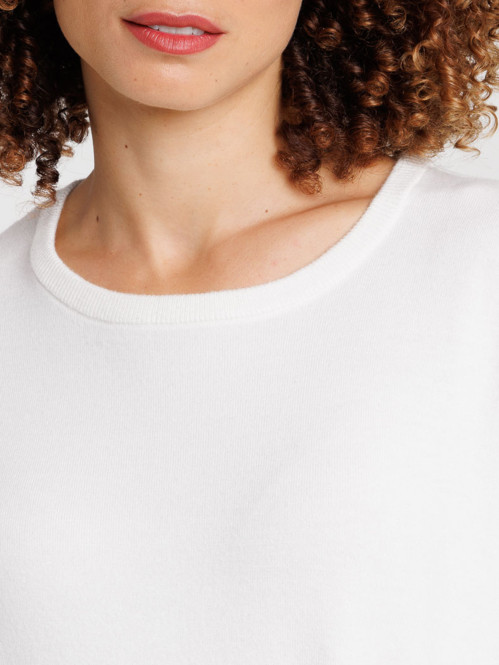 Pull col rond écru femme Pull col rond écru femme