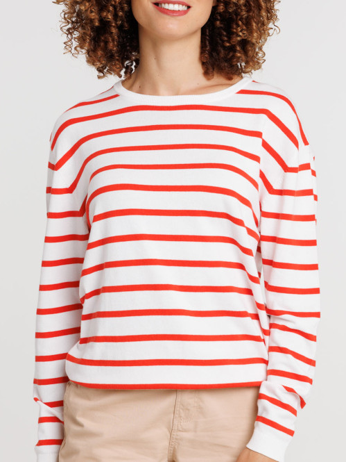 Pull col rond rayures...