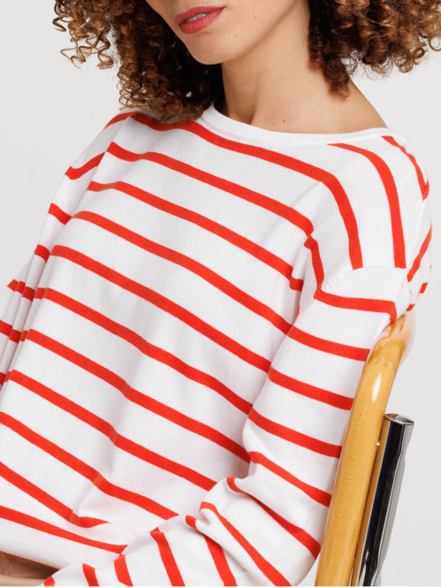 Pull col rond rayures...