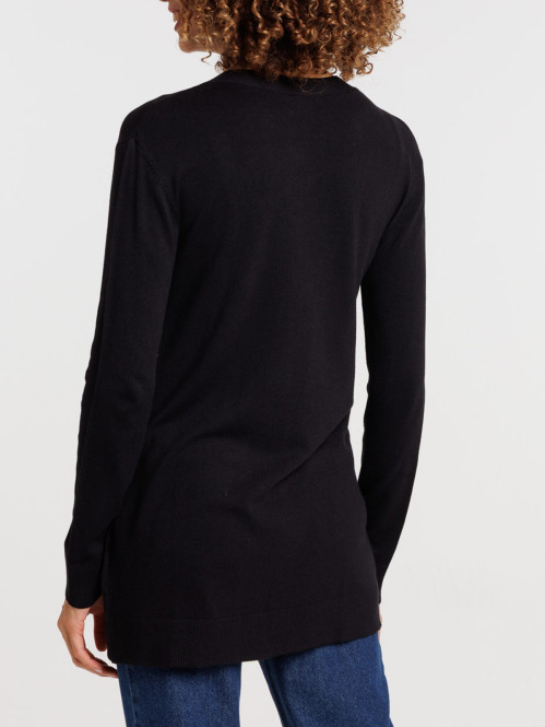 Gilet ouvert noir femme