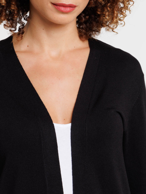 Gilet ouvert noir femme