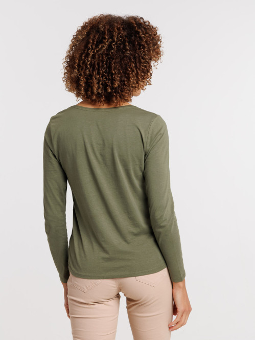 Tee-shirt coloris trèfle femme