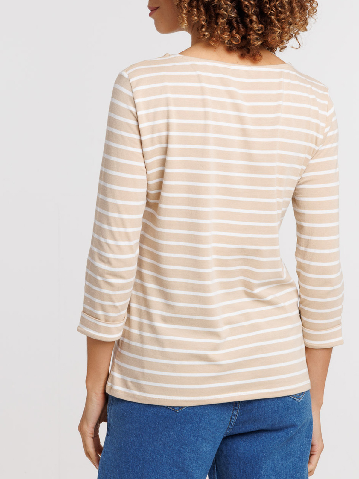 T-shirt beige rayé écru femme T-shirt beige rayé écru femme