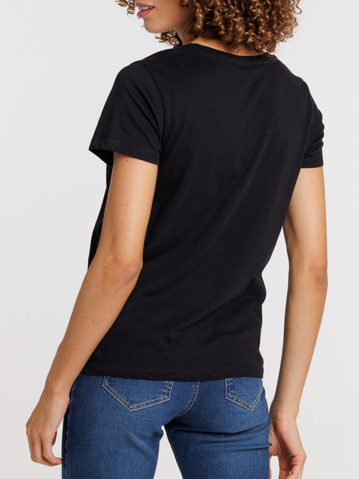 Tee-shirt noir col V femme Tee-shirt noir col V femme