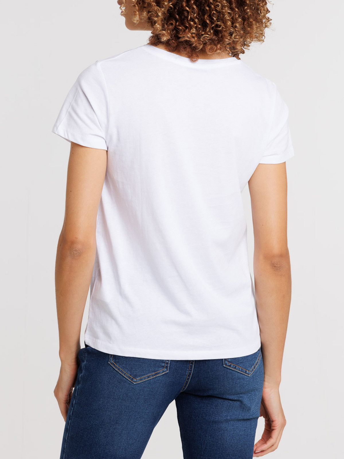 Tee-shirt blanc col V femme Tee-shirt blanc col V femme