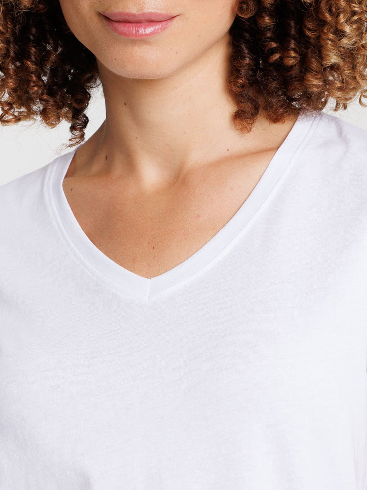 Tee-shirt blanc col V femme Tee-shirt blanc col V femme