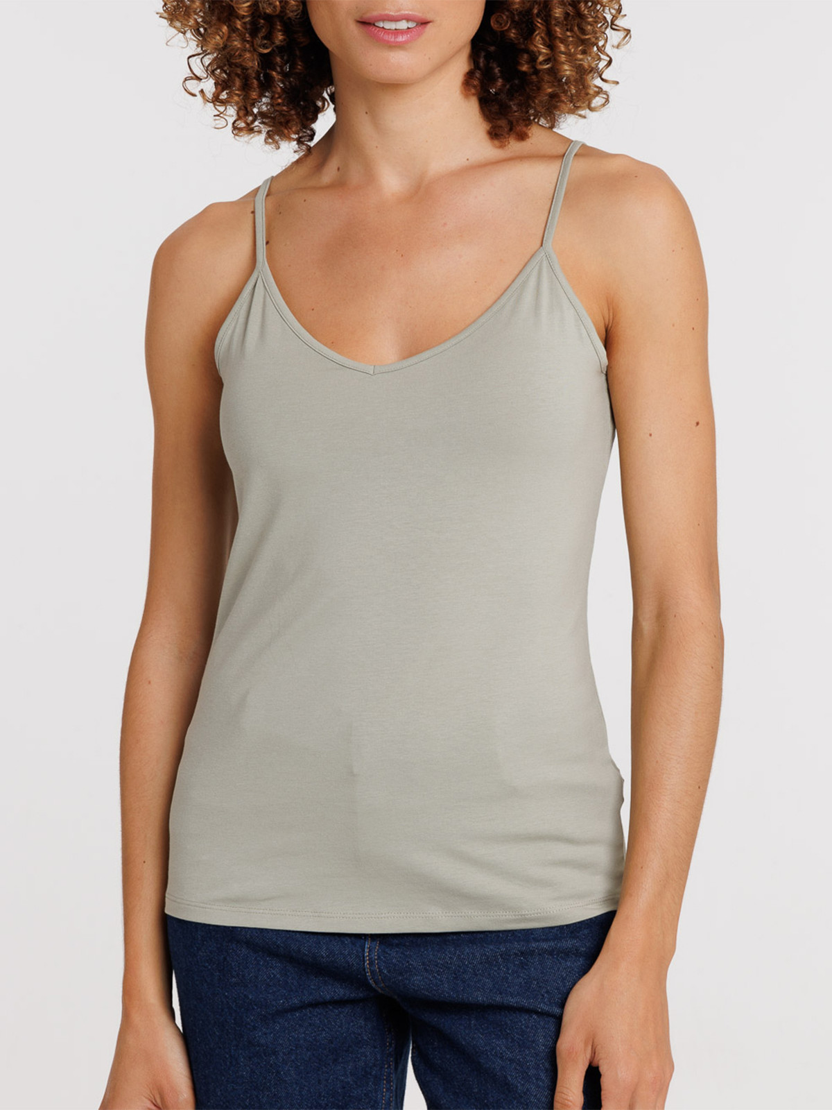 Débardeur col V mousse clair femme Débardeur col V mousse clair femme