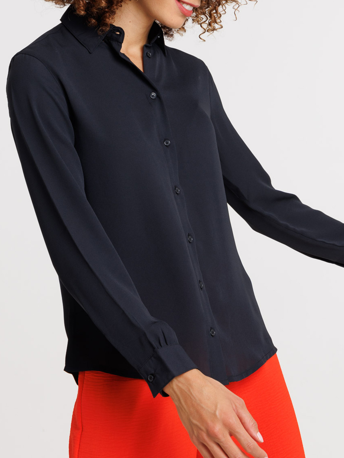 Chemise noire manches longues femme