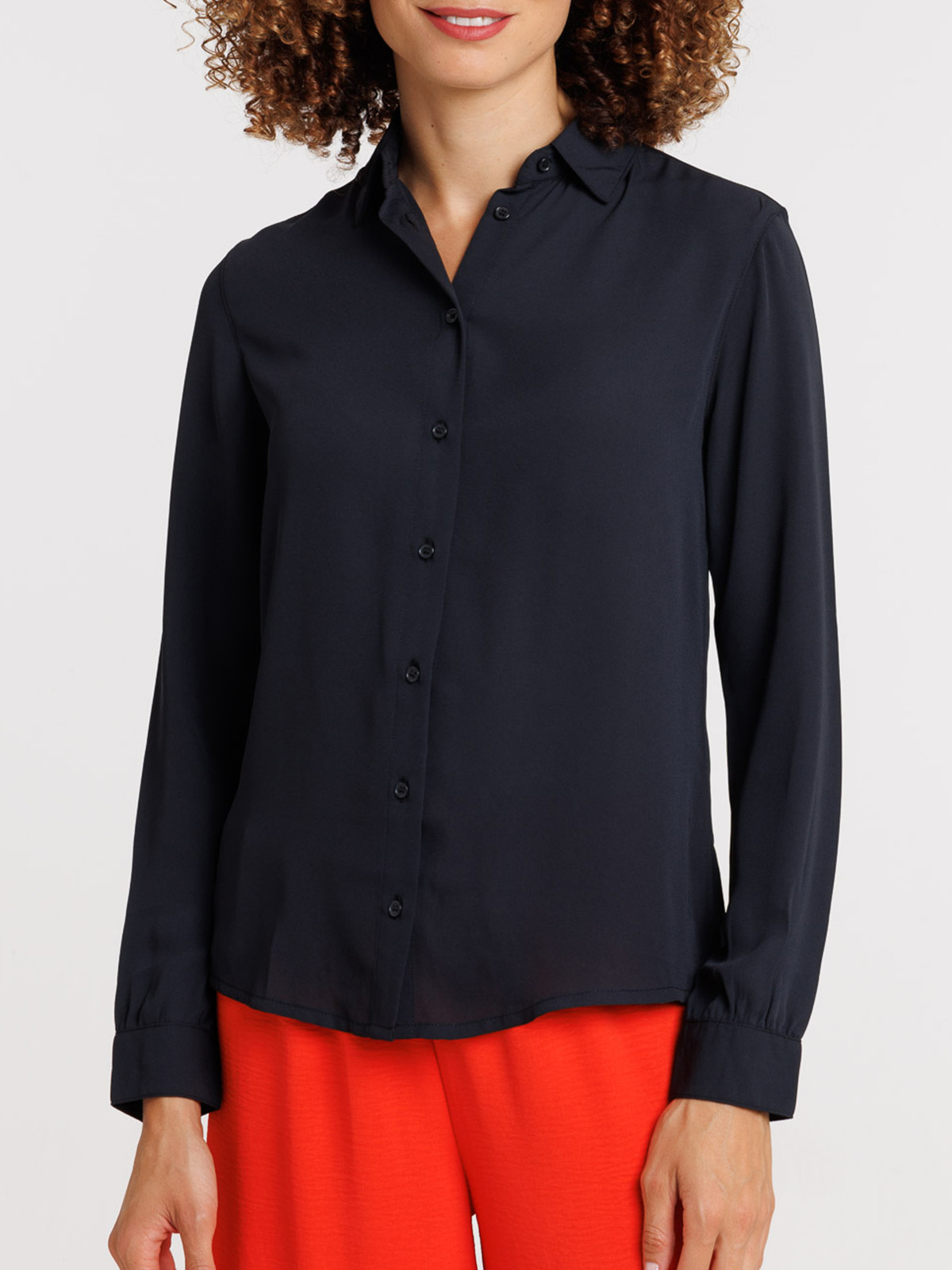 Chemise noire manches longues femme