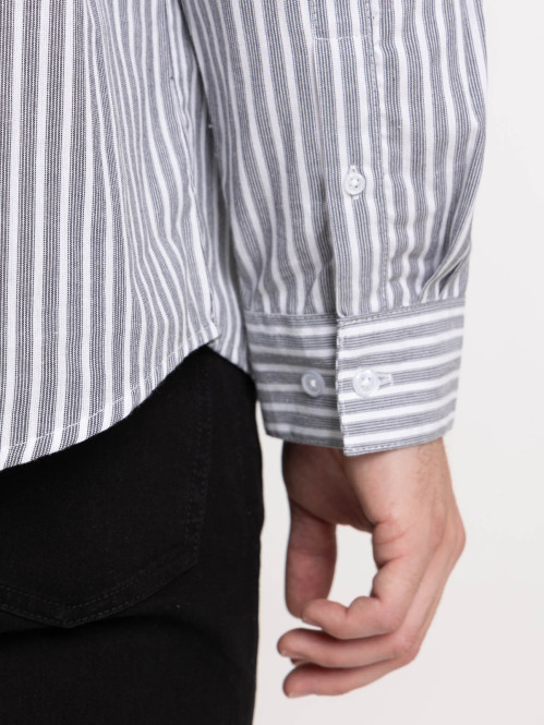 Chemise rayée grise homme