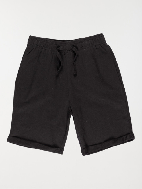 Bermuda basique noir garçon (10-16A)