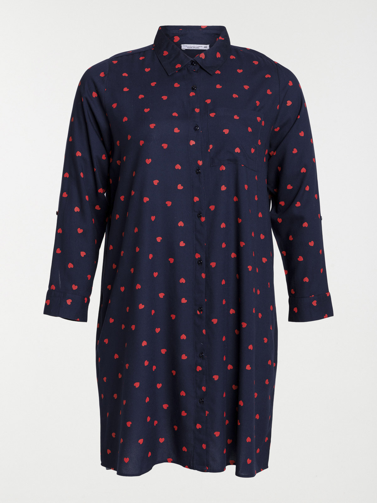 Robe chemise coeur grande taille femme