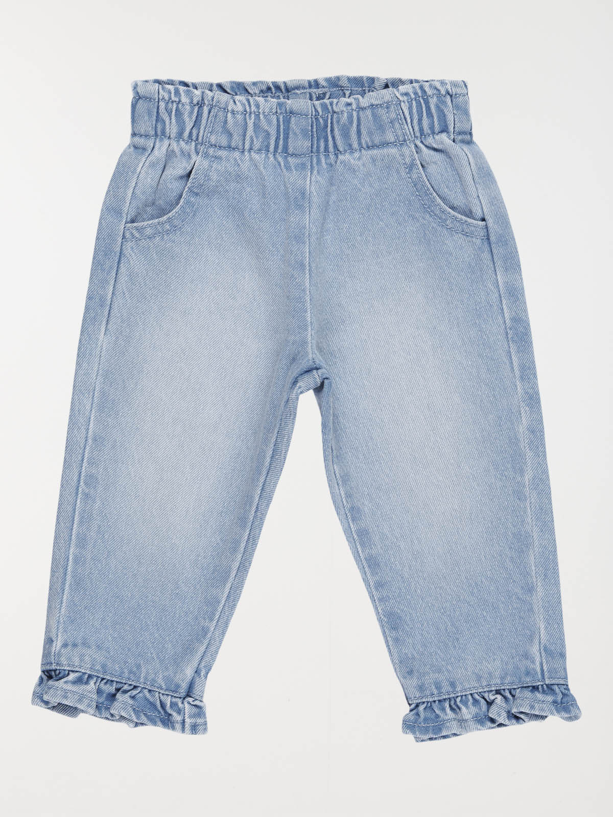 Jean élastiqué volants fille (6-36M)