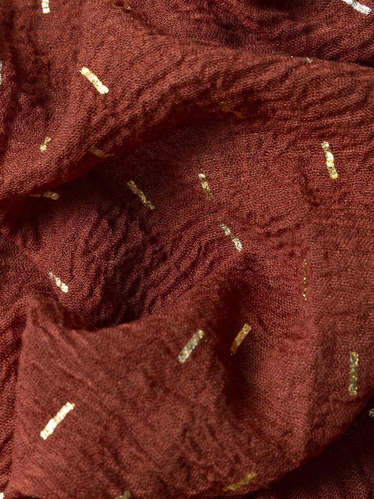 Foulard terre de sienne motif doré femme