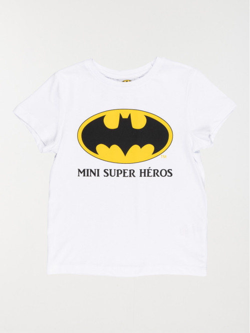 T-shirt mini Batman blanc garçon (3-8A)