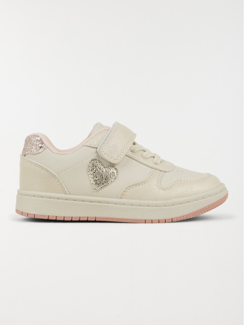 Baskets beiges coeur fille...