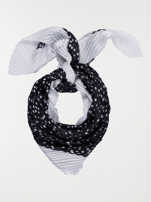 Foulard plissé à pois femme