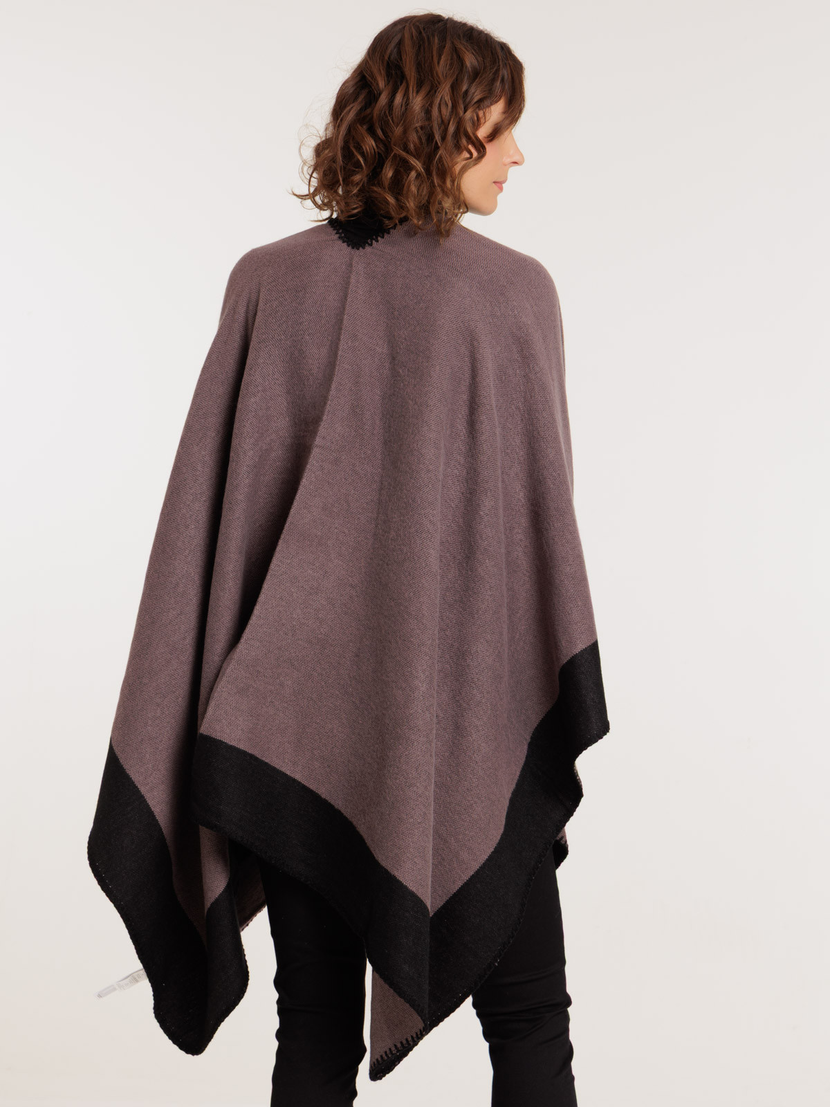 Poncho moka femme