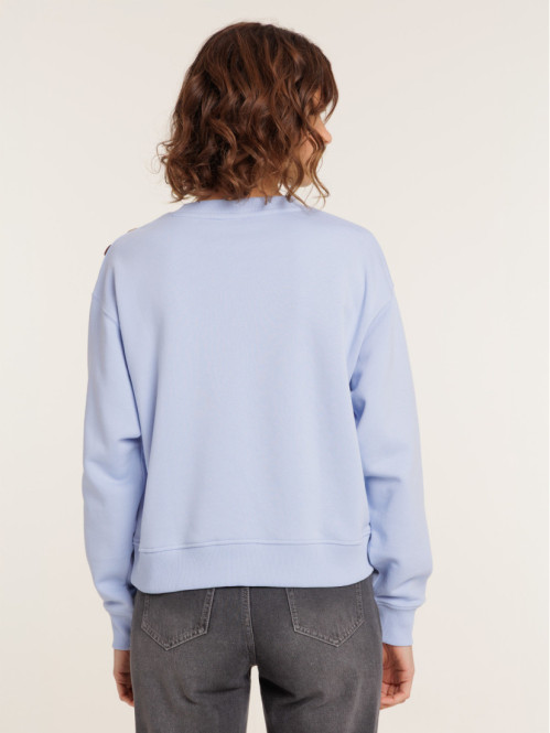 Sweat boutons épaule femme