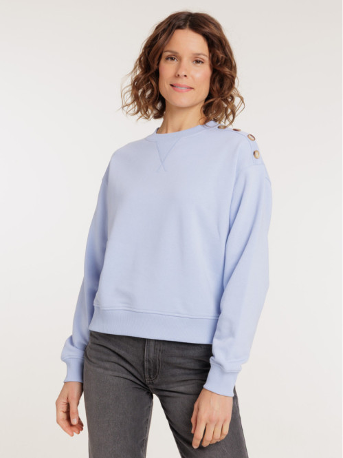 Sweat boutons épaule femme