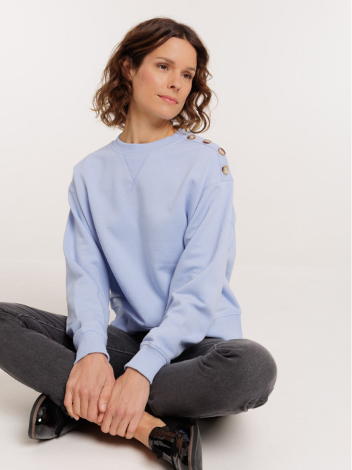 Sweat boutons épaule femme
