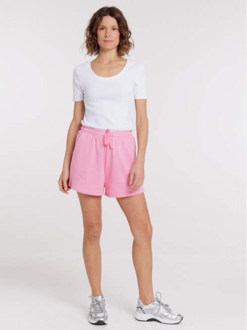Short basique uni rose femme