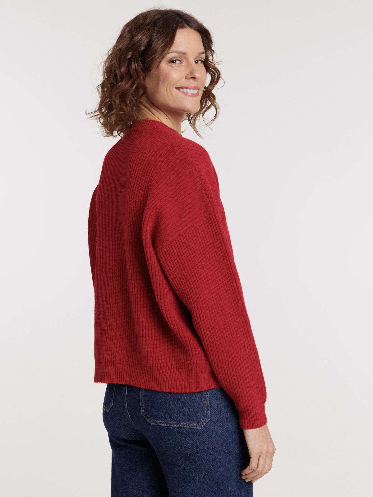 Pull boutons coeurs strass femme