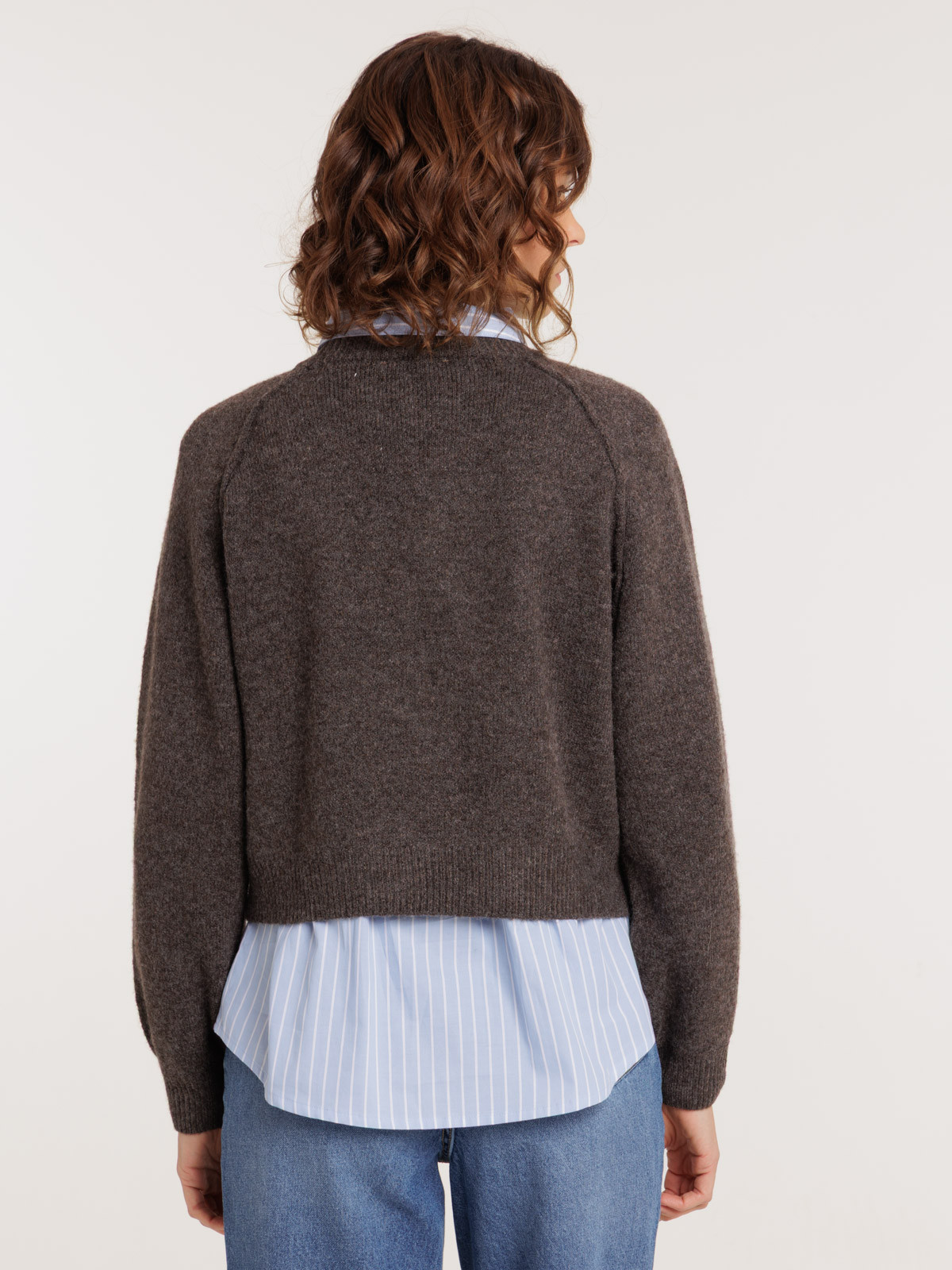 Pull col rond écorce femme