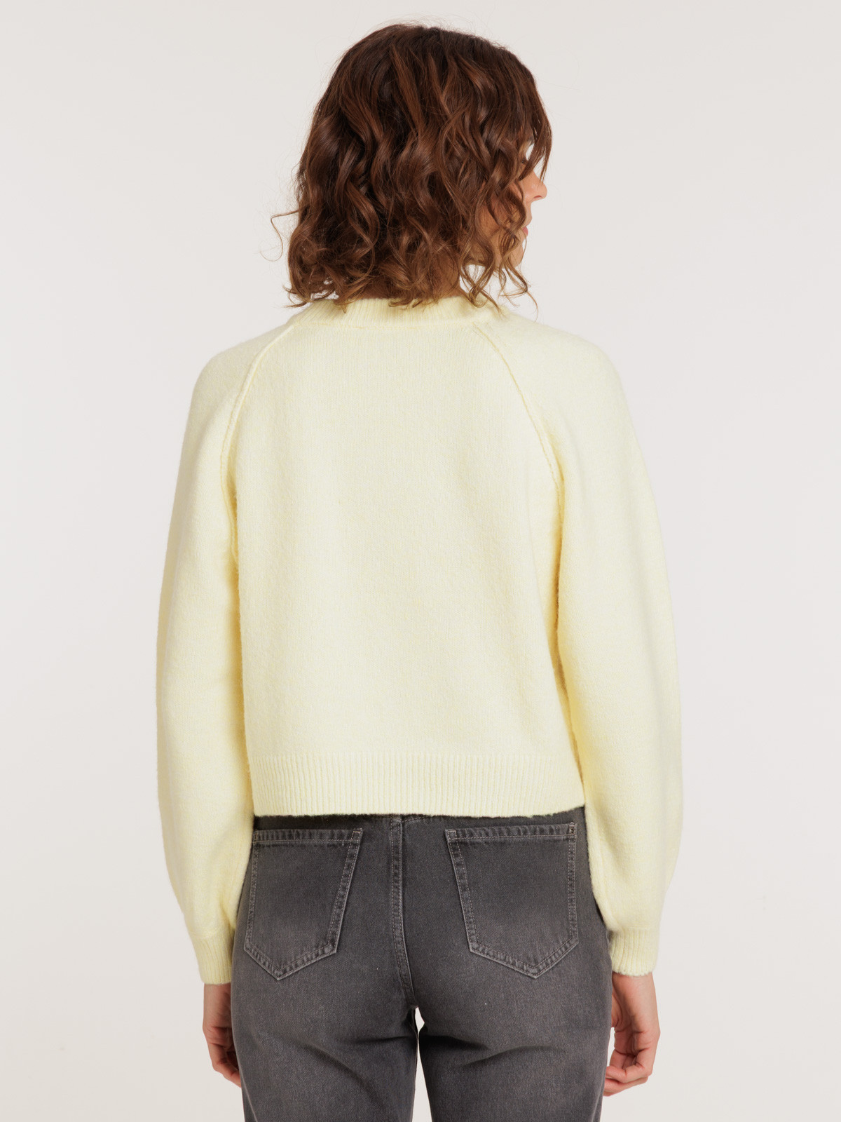 Pull col rond vanille femme