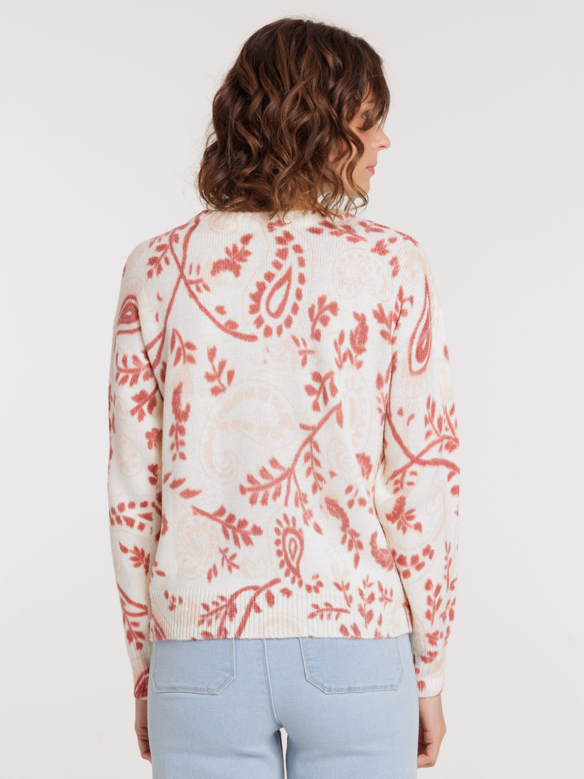 Pull femme motif fleuri