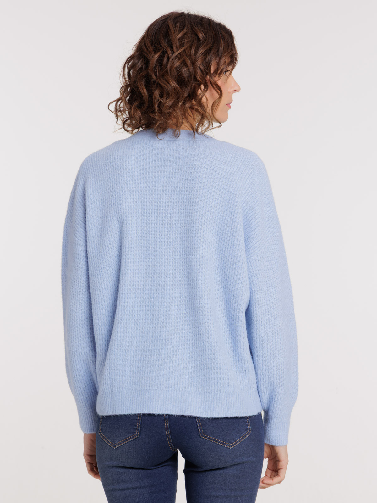 Gilet basique boutonné calm blue femme