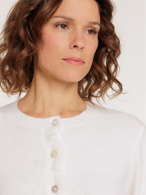 Gilet boutonné col rond et...