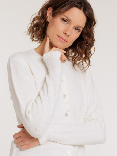 Gilet boutonné col rond et...