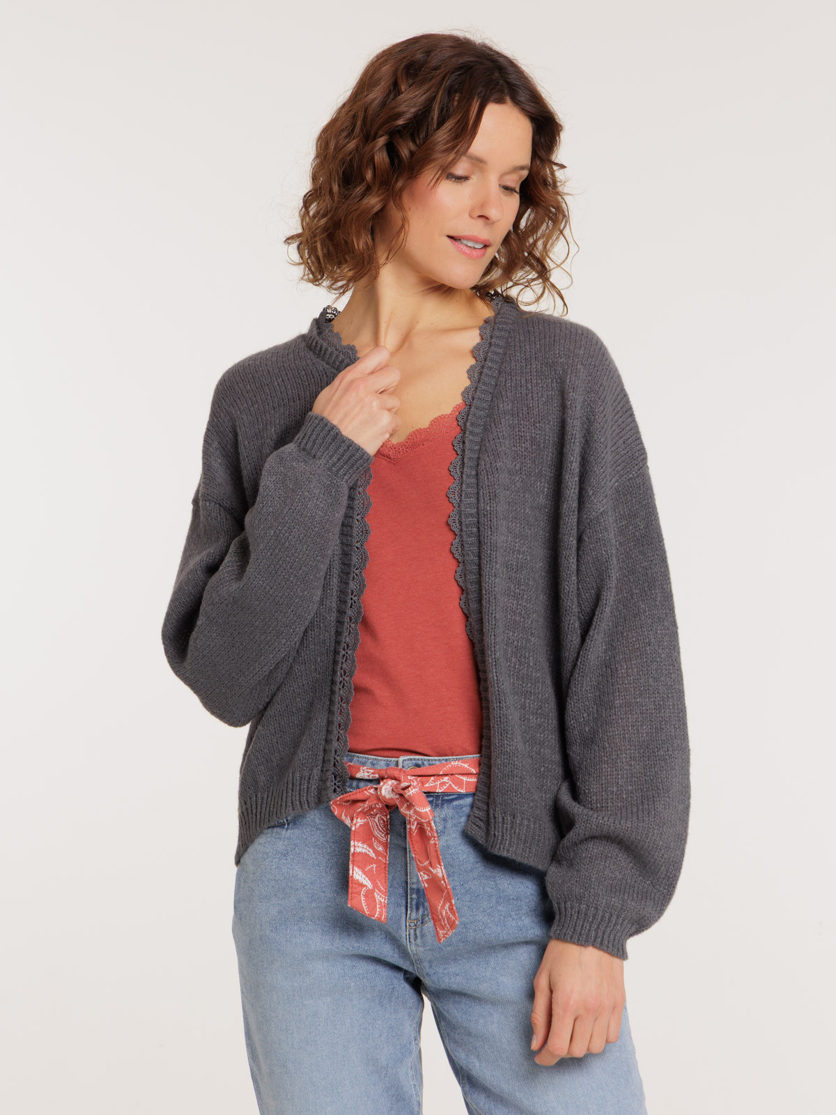 Gilet ouvert dentelle femme Gilet ouvert dentelle femme