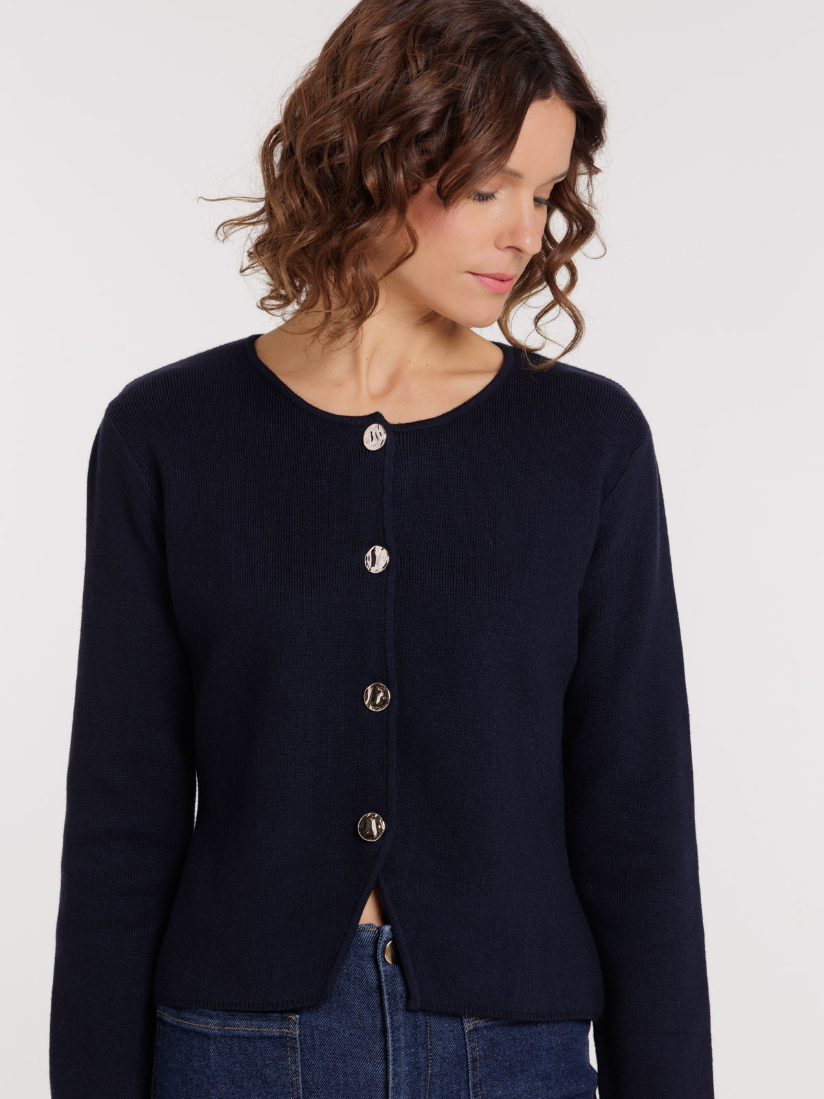 Gilet boutons dorés femme