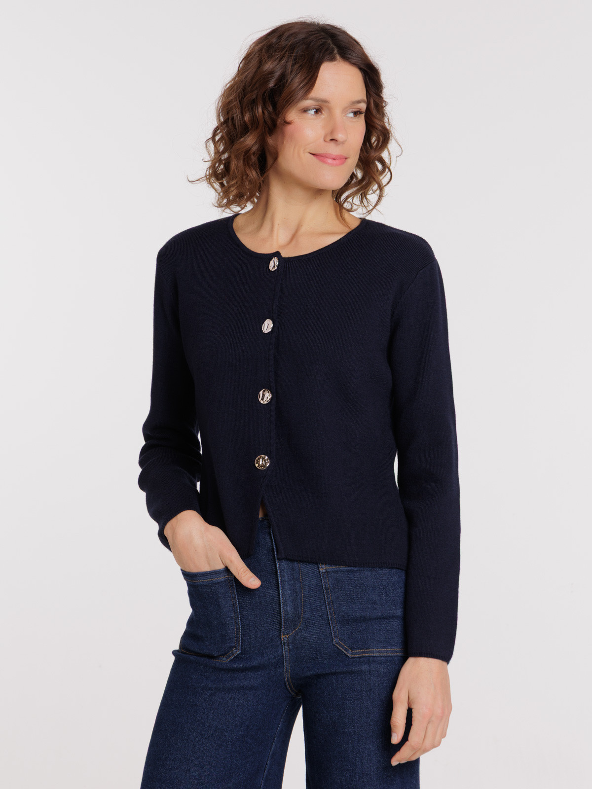 Gilet boutons dorés femme