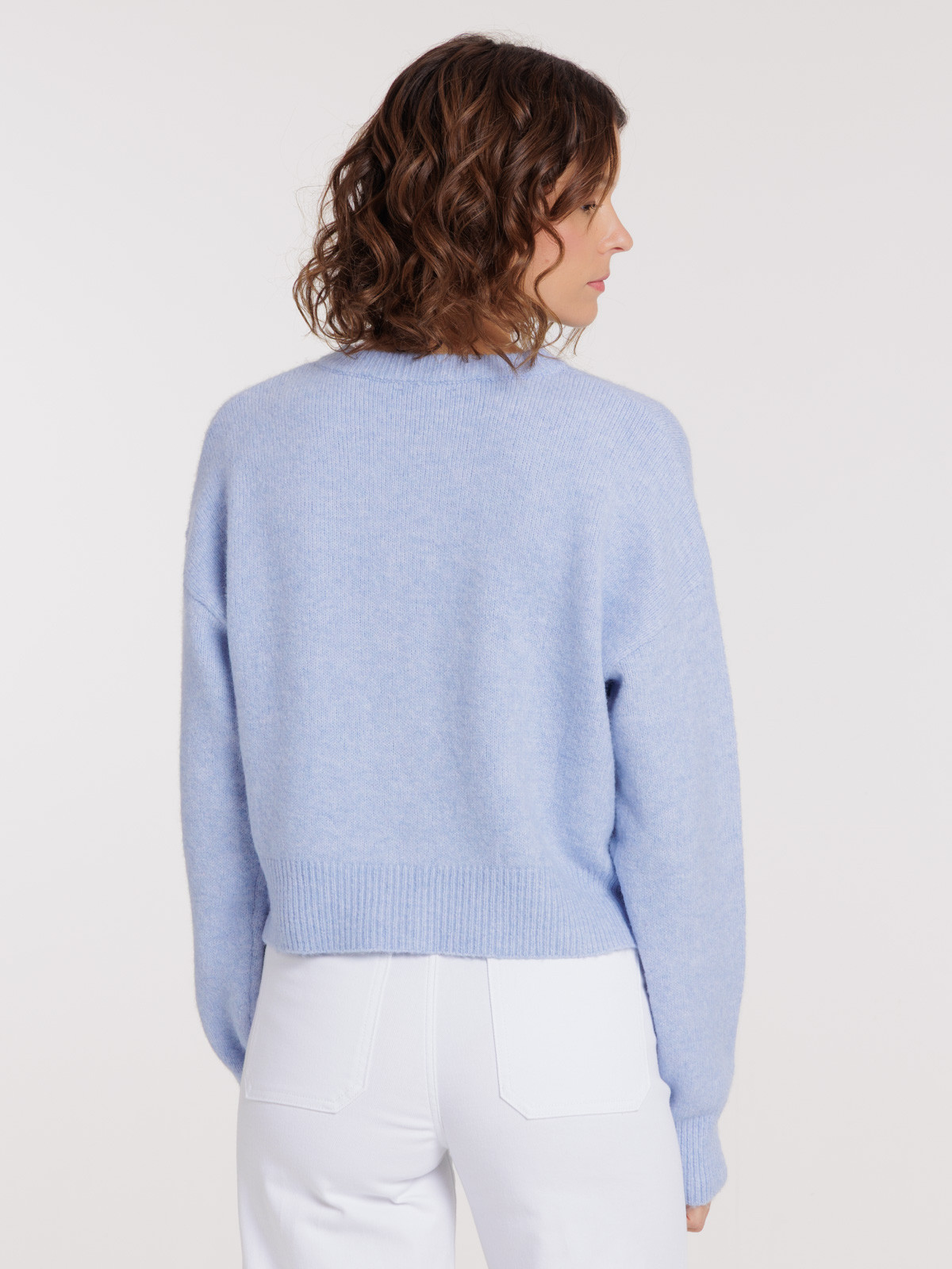 Gilet boutonné col rond femme