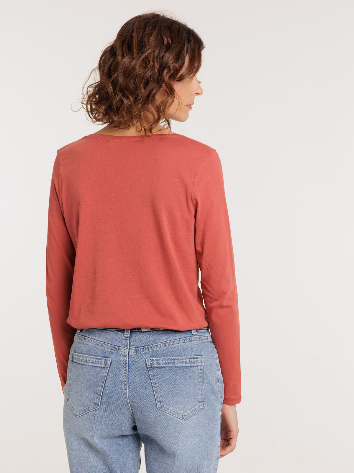 T-shirt manches longues marsala femme