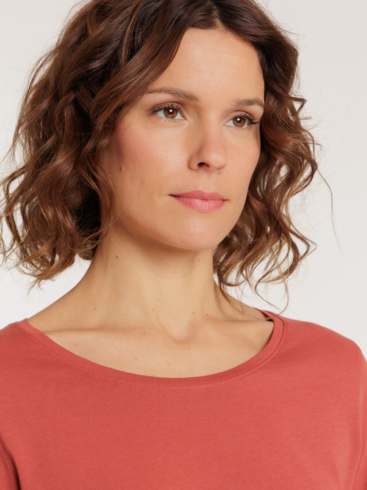 T-shirt manches longues marsala femme