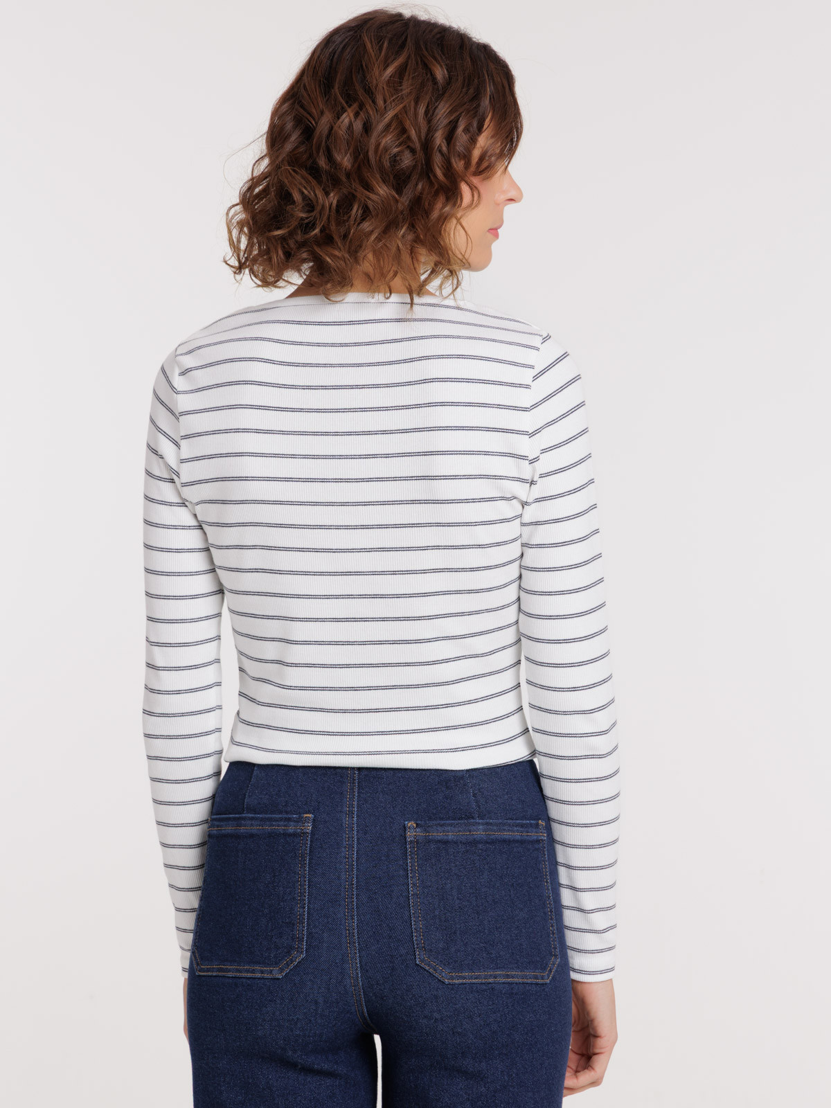 T-shirt rayé manches longues femme