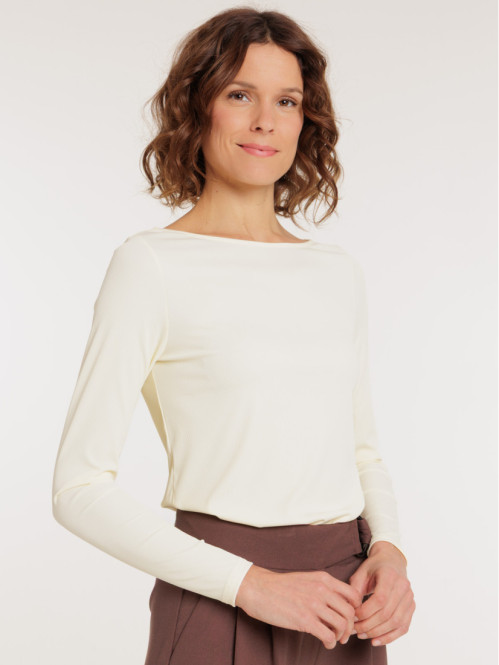 T-shirt côtelé coloris...