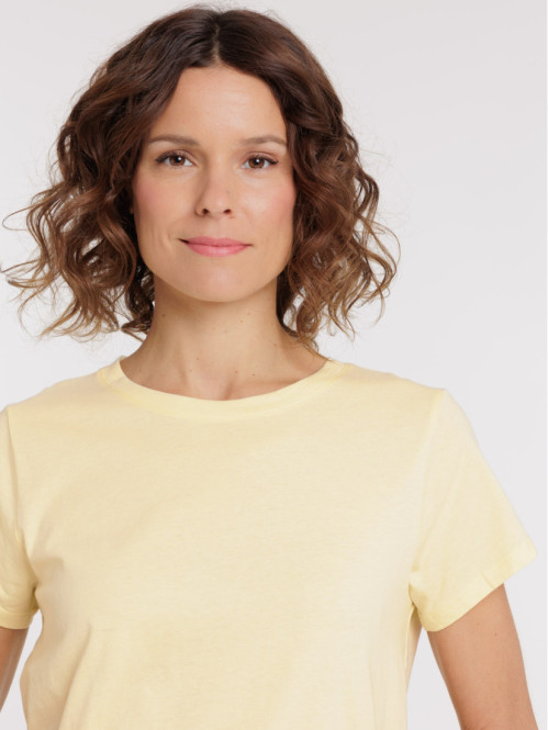 Tee-shirt col rond jaune...