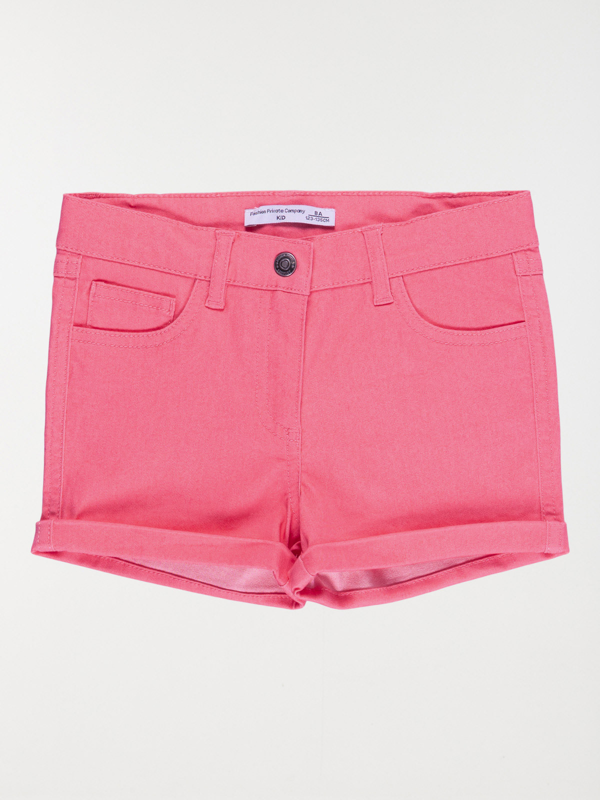 Short basique sorbet fraise fille(3-12A)