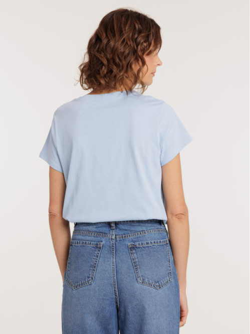 Tee-shirt col rond bleu...