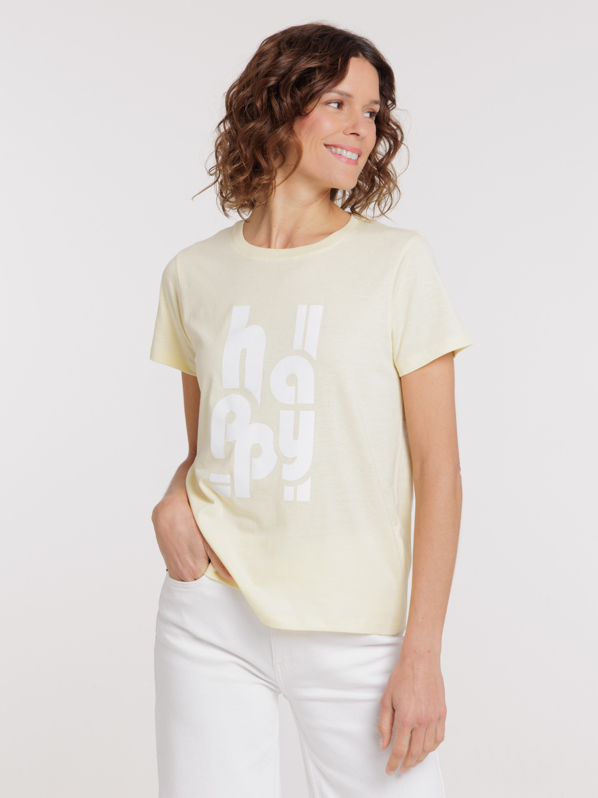 T-shirt happy femme